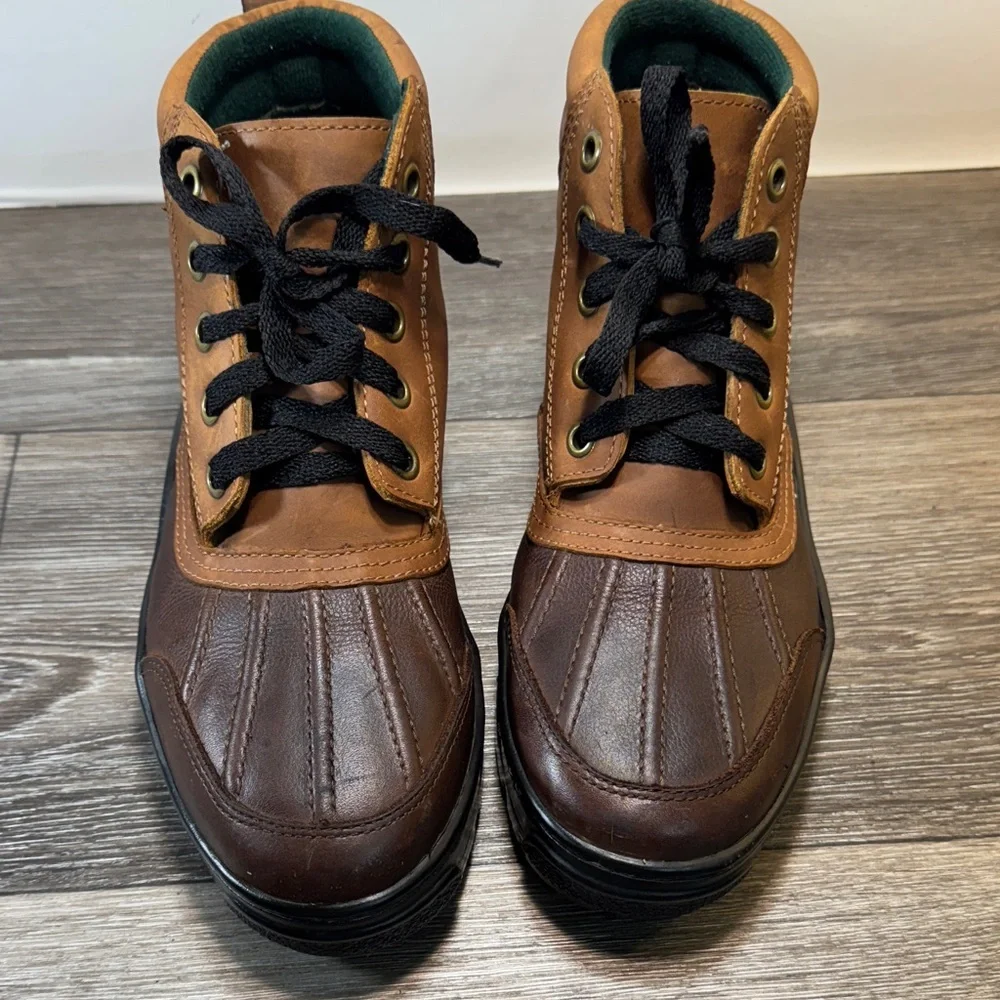 Polo Men's Brown Leather Boots size 9.5 (s161)